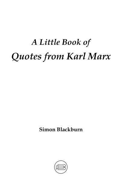 Produktbild: A Little Book of Quotes from Karl Marx