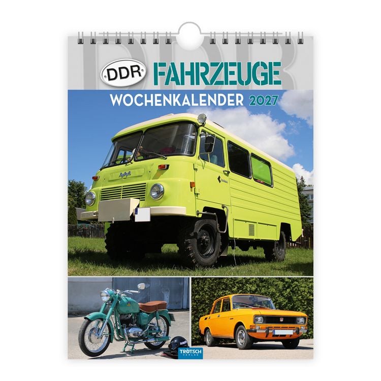 Produktbild: TR&Ouml;TSCH - Wochenkalender zum H&auml;ngen DDR-Fahrzeuge 2027