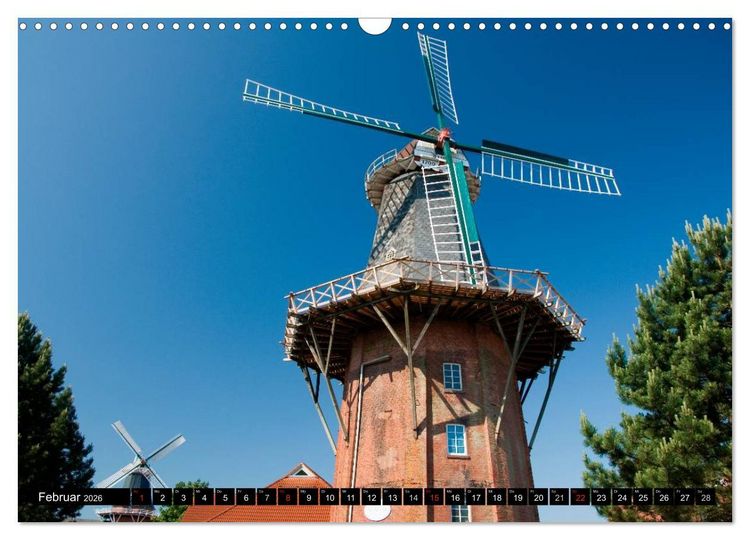 Produktbild: Windm&uuml;hlen in Deutschland (Wandkalender 2026 DIN A3 quer), CALVENDO Monatskalender