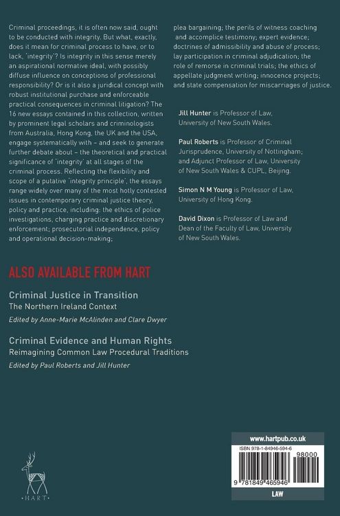 Produktbild: The Integrity of Criminal Process