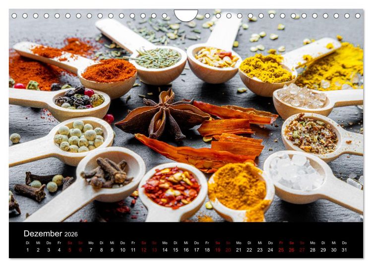 Produktbild: Spice Art - Gew&uuml;rze in Szene gesetzt (Wandkalender 2026 DIN A4 quer), CALVENDO Monatskalender