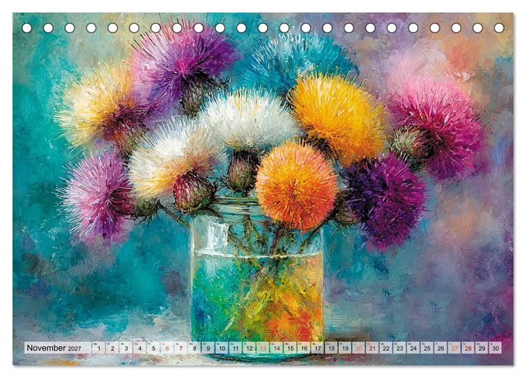 Produktbild: Ein Jahr in Bl&uuml;tenfarben (Tischkalender 2027 DIN A5 quer), CALVENDO Monatskalender
