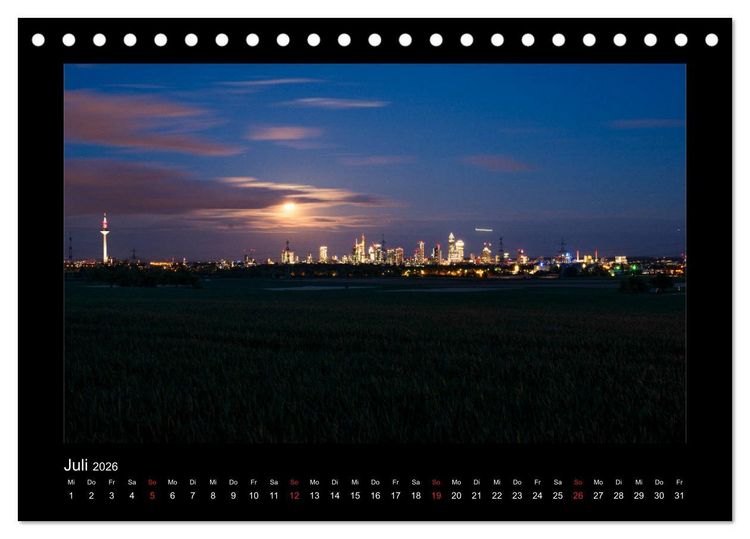 Produktbild: Frankfurt bei Nacht 2026 (Tischkalender 2026 DIN A5 quer), CALVENDO Monatskalender