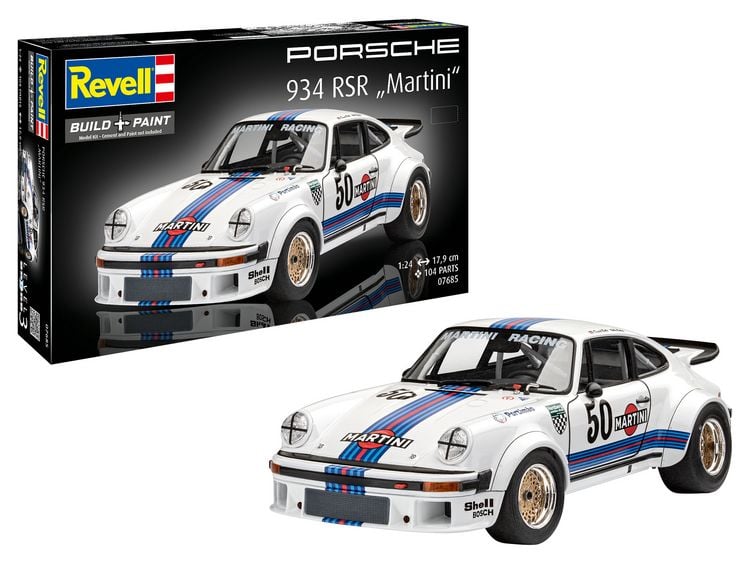 Produktbild: Revell 07685 Porsche 934 RSR \"Martini\" Automodell Bausatz 1:24