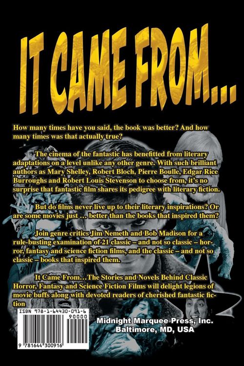 Produktbild: It Came From ...The Stories and Novels Behind Classic Horror, Fantasy and Science Fiction Films