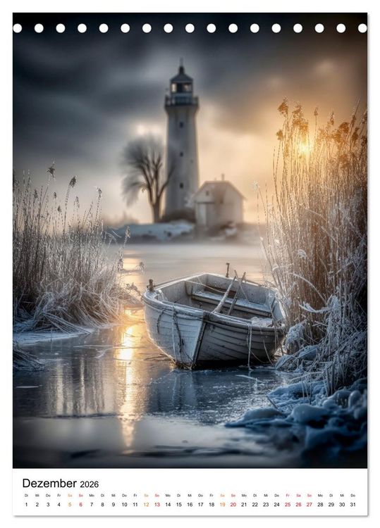 Produktbild: Frostige K&uuml;sten - Wintertr&auml;ume am Meer (Tischkalender 2026 DIN A5 hoch), CALVENDO Monatskalender