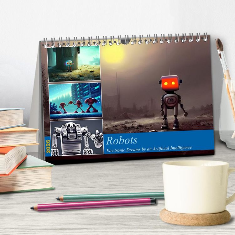 Produktbild: Robots (Desk Calendar 2026 DIN A5 landscape), CALVENDO 12 Month DeskCalendar