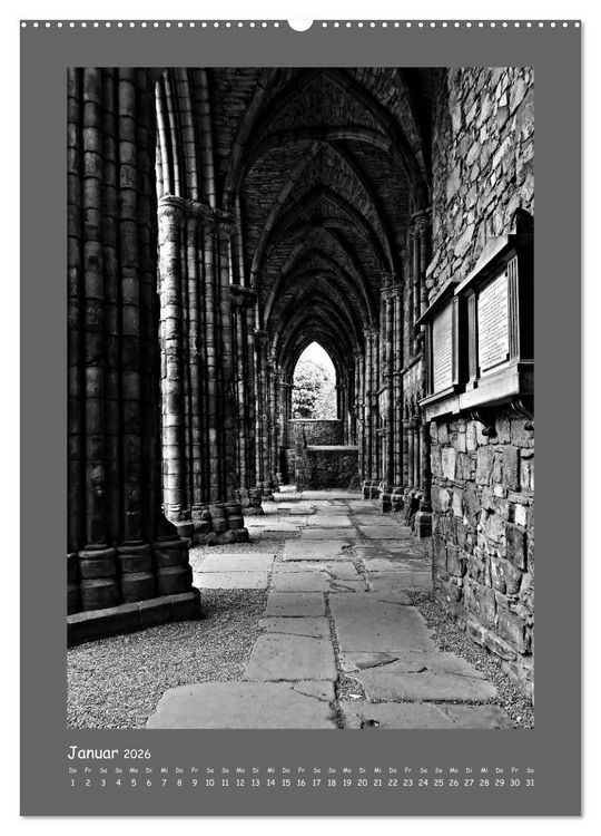 Produktbild: Edinburgh in schwarzwei&szlig; (Wandkalender 2026 DIN A2 hoch), CALVENDO Monatskalender