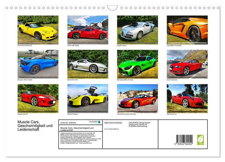 Produktbild: Muscle Cars, Geschwindigkeit und Leidenschaft (Wandkalender 2026 DIN A3 quer), CALVENDO Monatskalender