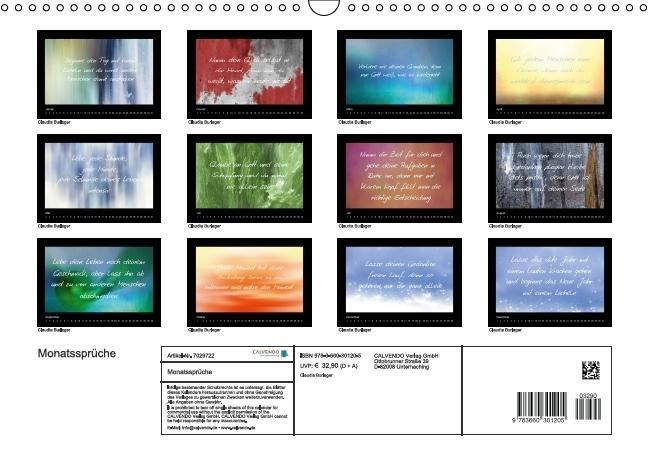 Produktbild: Monatsspr&uuml;che (Wandkalender immerw&auml;hrend DIN A3 quer)
