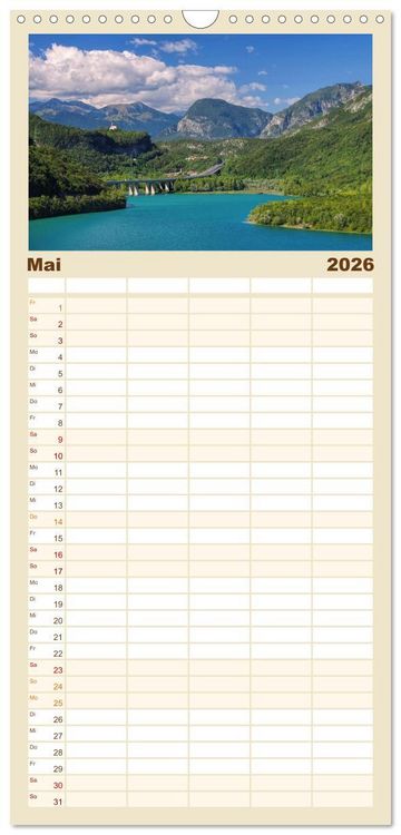 Produktbild: Familienplaner 2026 - Friaul-Julisch Venetien - zwischen Alpen und Adria mit 5 Spalten (Wandkalender, 21 x 45 cm) CALVENDO
