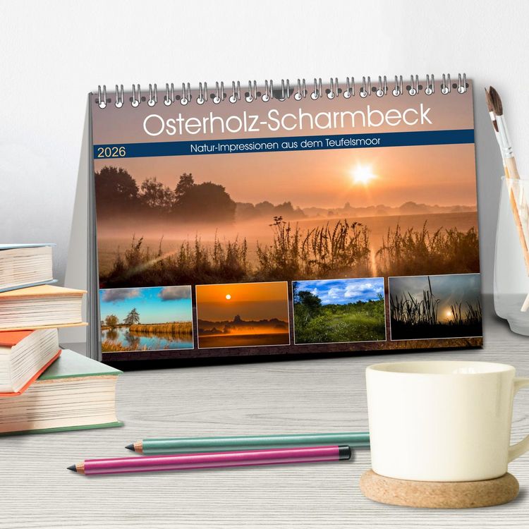Produktbild: Osterholz-Scharmbeck, Natur-Impressionen aus dem Teufelsmoor (Tischkalender 2026 DIN A5 quer), CALVENDO Monatskalender