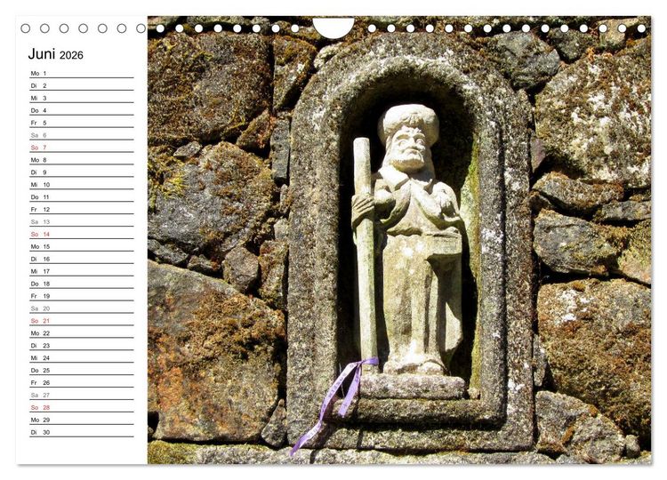 Produktbild: Jakobsweg - Camino Portugues Central (Wandkalender 2026 DIN A4 quer), CALVENDO Monatskalender