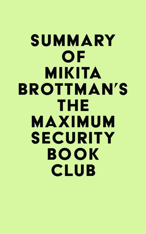 Produktbild: Summary of Mikita Brottman's The Maximum Security Book Club
