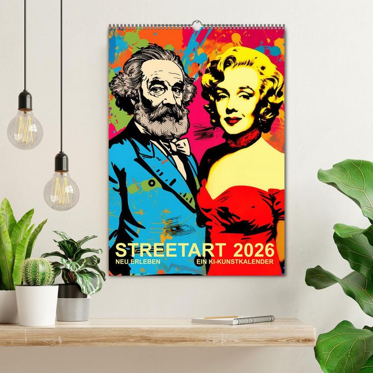 Produktbild: STREETART Neu Erleben Ein KI-Kunstkalender (Wandkalender 2026 DIN A2 hoch), CALVENDO Monatskalender