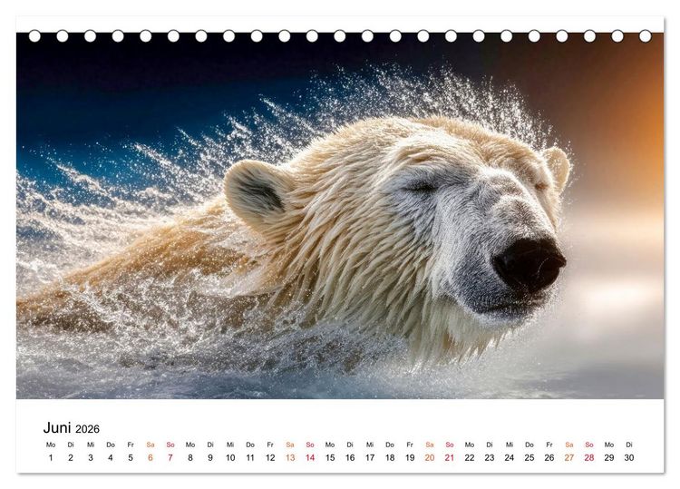 Produktbild: Eisb&auml;ren - die Stimme der Wildnis (Tischkalender 2026 DIN A5 quer), CALVENDO Monatskalender