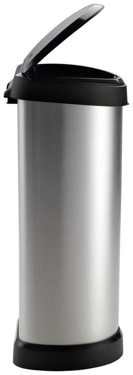 Produktbild: Curver DECO Bin 240641 M&uuml;lleimer 40l (B x H x T) 335 x 685 x 285mm Silber, Schwarz 1St.