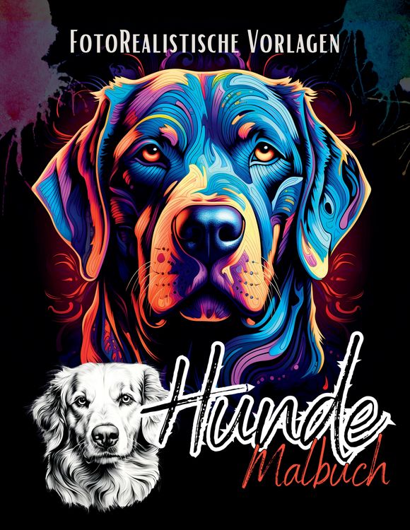 Produktbild: Hunde Malbuch &bdquo;Fotorealistisch&ldquo;.