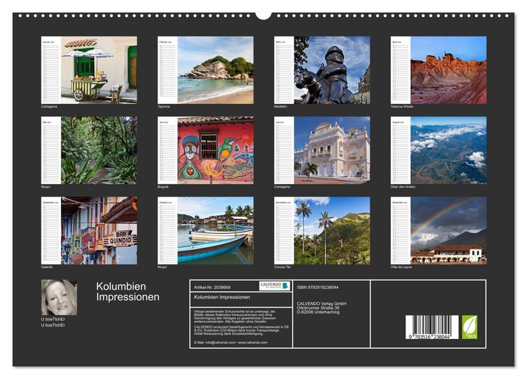 Produktbild: Kolumbien Impressionen (hochwertiger Premium Wandkalender 2026 DIN A2 quer), Kunstdruck in Hochglanz