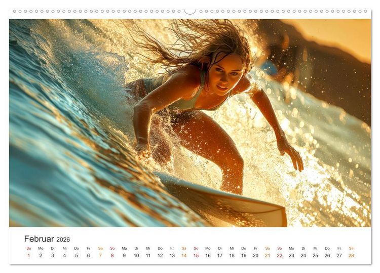 Produktbild: Surfen - Ride the Wave (Wandkalender 2026 DIN A2 quer), CALVENDO Monatskalender