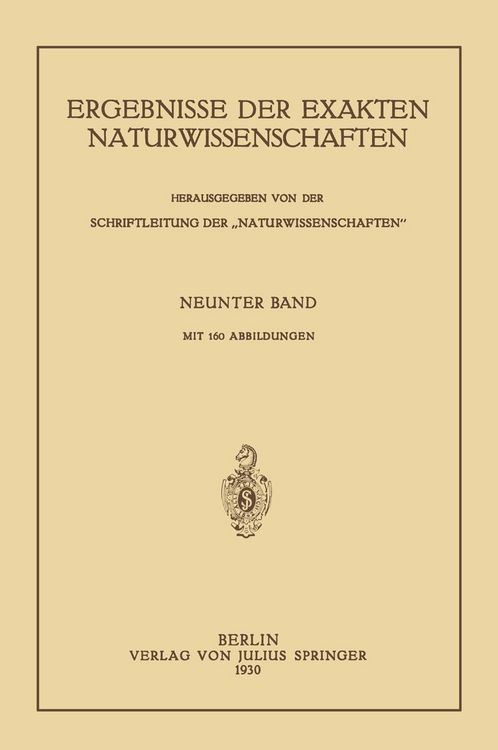 Produktbild: Ergebnisse der Exakten Naturwissenschaften