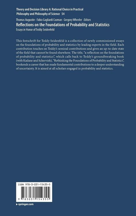 Produktbild: Reflections on the Foundations of Probability and Statistics