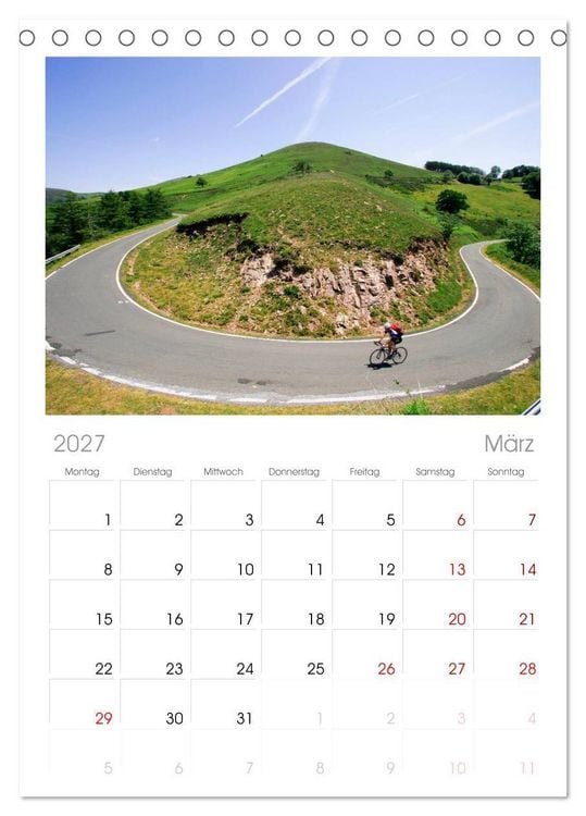 Produktbild: Tischplaner 2027 - Pyren&auml;enp&auml;sse mit dem Rennrad 2027 (A5 Tischkalender zum Aufstellen) CALVENDO
