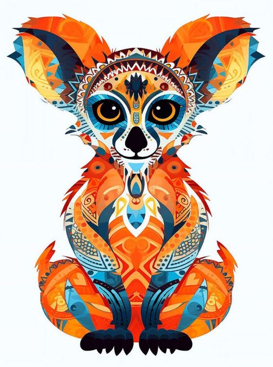 Produktbild: CALVENDO Puzzle Lemur im Tattoo Design | 2000 Teile Lege-Gr&ouml;&szlig;e 90x67cm Foto-Puzzle f&uuml;r gl&uuml;ckliche Stunden