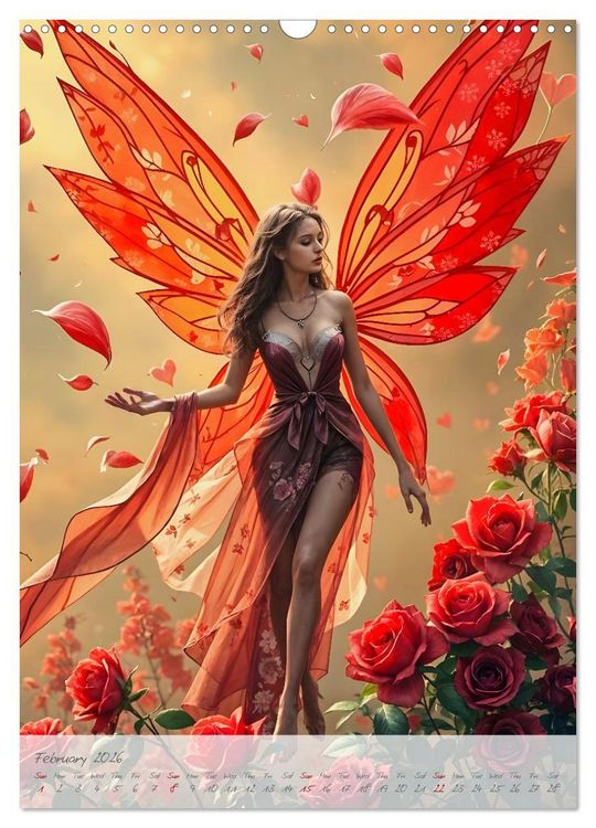 Produktbild: Heart of light, wings of colour - Emotion, colour and magic in the fairy kingdom (Wall Calendar 2026 DIN A3 portrait), CALVENDO 12 Month Wall Calendar