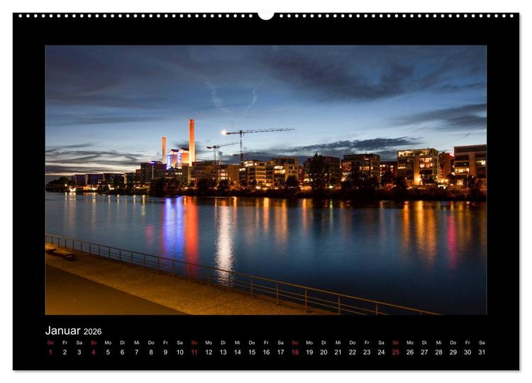 Produktbild: Frankfurt bei Nacht 2026 (Wandkalender 2026 DIN A2 quer), CALVENDO Monatskalender