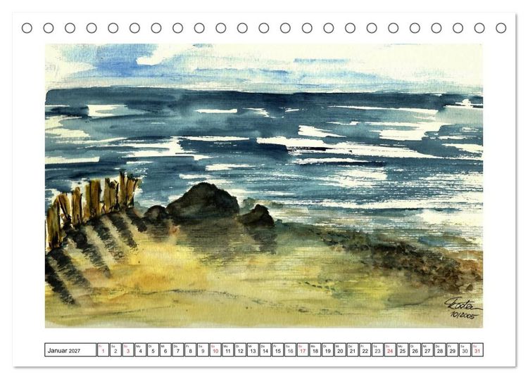 Produktbild: Der AQUARELL-Kalender (Tischkalender 2027 DIN A5 quer), CALVENDO Monatskalender