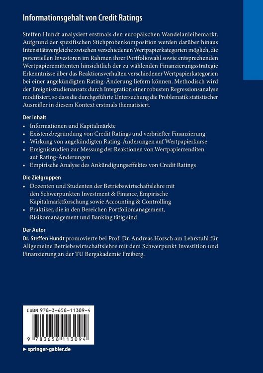 Produktbild: Informationsgehalt von Credit Ratings