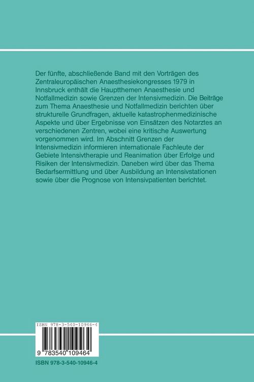 Produktbild: Zentraleurop&auml;ischer Anaesthesiekongre&szlig;