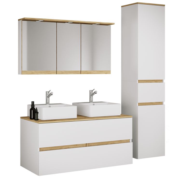 Produktbild: 5-tlg. Badm&ouml;bel-Set mit Waschbecken Cosila-A 111cm