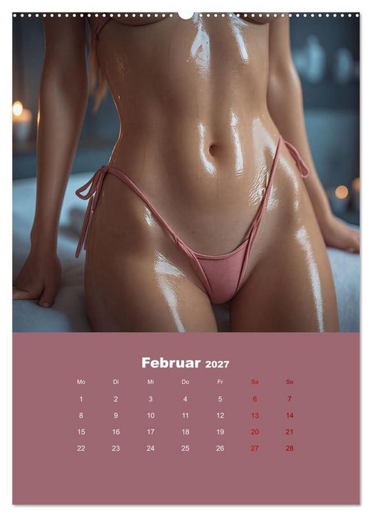 Produktbild: Einge&ouml;lt - Sexy Frauen Kalender (hochwertiger Premium Wandkalender 2027 DIN A2 hoch), Kunstdruck in Hochglanz