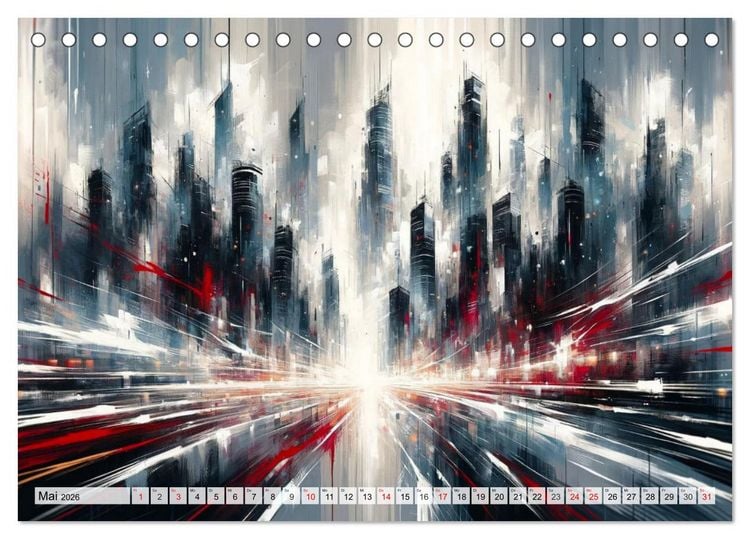 Produktbild: Action Painting: Die Energie der Gef&uuml;hlslandschaften (Tischkalender 2026 DIN A5 quer), CALVENDO Monatskalender
