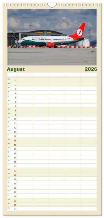 Produktbild: Familienplaner 2026 - Flugzeuge aller Art mit 5 Spalten (Wandkalender, 21 x 45 cm) CALVENDO