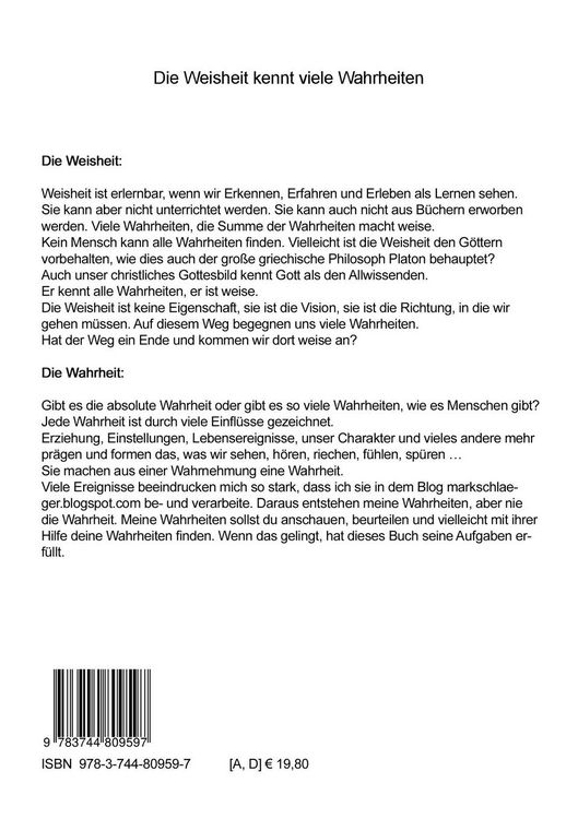 Produktbild: Die Weisheit kennt viele Wahrheiten