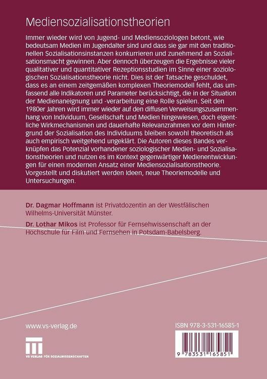Produktbild: Mediensozialisationstheorien