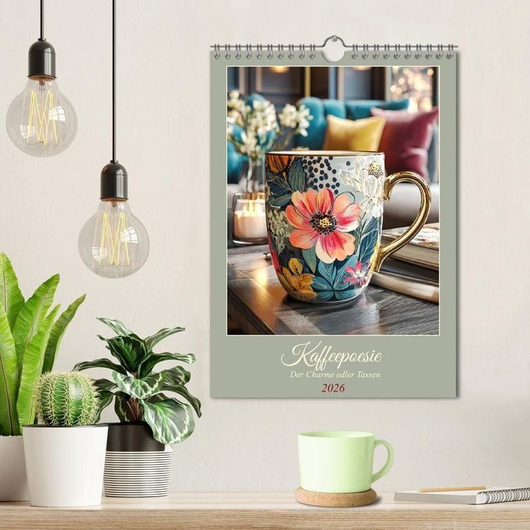 Produktbild: Kaffeepoesie. Der Charme edler Tassen (Wandkalender 2026 DIN A4 hoch), CALVENDO Monatskalender