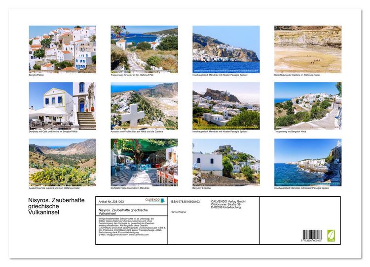 Produktbild: Nisyros. Zauberhafte griechische Vulkaninsel (Wandkalender 2026 DIN A2 quer), CALVENDO Monatskalender