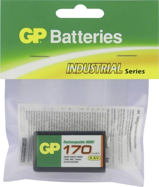 Produktbild: GP GPIND17R9HC1 9V Block-Akku NiMH 170 mAh 9.6V 1St.