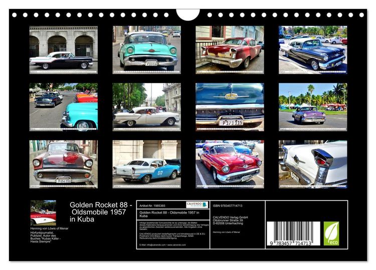 Produktbild: Golden Rocket 88 - Oldsmobile 1957 in Kuba (Wandkalender 2026 DIN A4 quer), CALVENDO Monatskalender