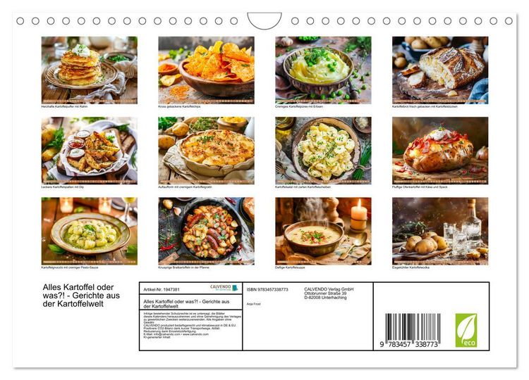 Produktbild: Alles Kartoffel oder was?! - Gerichte aus der Kartoffelwelt (Wandkalender 2026 DIN A4 quer), CALVENDO Monatskalender