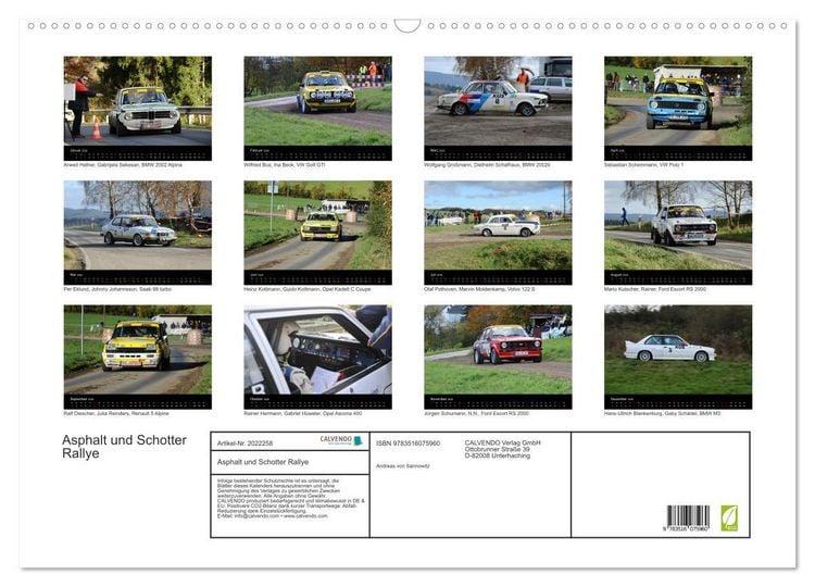 Produktbild: Asphalt und Schotter Rallye (Wandkalender 2026 DIN A2 quer), CALVENDO Monatskalender