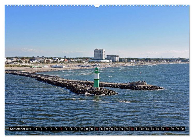 Produktbild: Warnem&uuml;nde und Rostock, Perlen an der Ostsee (Wandkalender 2026 DIN A2 quer), CALVENDO Monatskalender