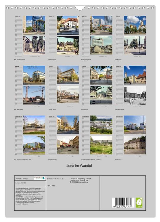 Produktbild: Jena im Wandel (Wandkalender 2026 DIN A3 hoch), CALVENDO Monatskalender