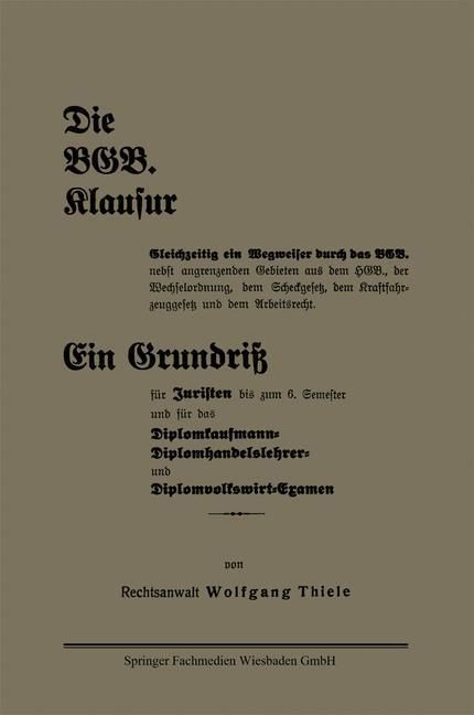 Produktbild: Die BGB. Klausur