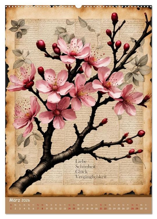 Produktbild: Geburtsblume, dein florales Sternzeichen (hochwertiger Premium Wandkalender 2026 DIN A2 hoch), Kunstdruck in Hochglanz