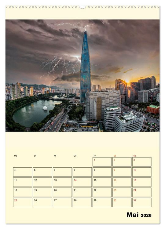Produktbild: Metropolen im Gewitter (Wandkalender 2026 DIN A2 hoch), CALVENDO Monatskalender